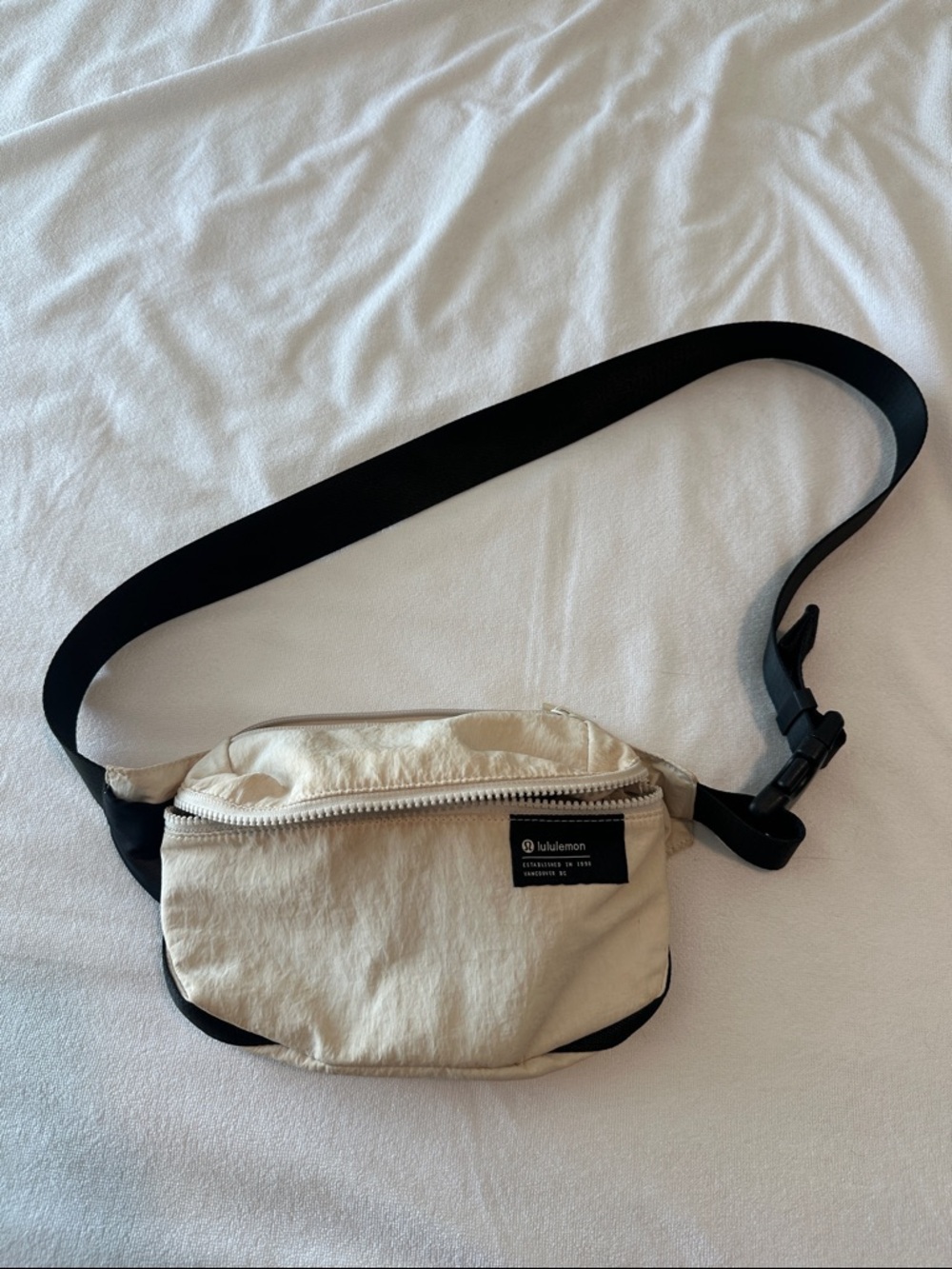 lululemon athletica Beige Waist Pack with Black Strap